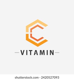 diseño vectorial del logotipo vitamina c nutrición de los iconos vectoriales