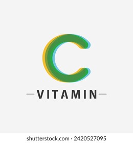 vitamin c logo vector design vector icon health nutrition