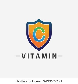 vitamin c logo vector design vector icon health nutrition