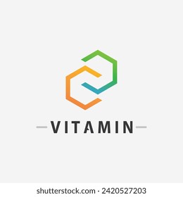 vitamin c logo vector design vector icon health nutrition