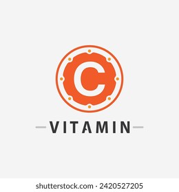 diseño vectorial del logotipo vitamina c nutrición de los iconos vectoriales