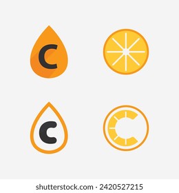 Vitamin-C-Logo Vektordesign Vektorsymbol Gesundheitsernährung