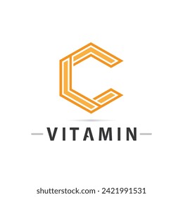 vitamin c logo vector design vector icon health nutrition