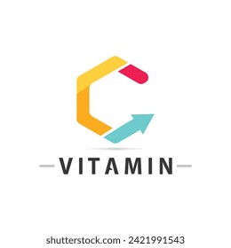 diseño vectorial del logotipo vitamina c nutrición de los iconos vectoriales