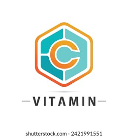 diseño vectorial del logotipo vitamina c nutrición de los iconos vectoriales