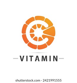 vitamin c logo vector design vector icon health nutrition