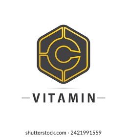 vitamin c logo vector design vector icon health nutrition