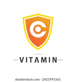 vitamin c logo vector design vector icon health nutrition