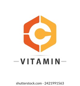 vitamin c logo vector design vector icon health nutrition