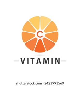 vitamin c logo vector design vector icon health nutrition