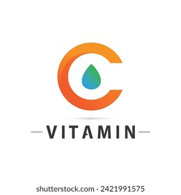 diseño vectorial del logotipo vitamina c nutrición de los iconos vectoriales