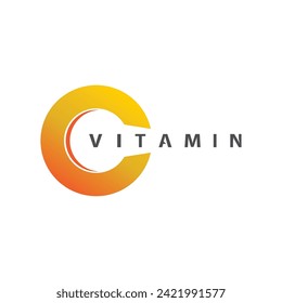 vitamin c logo vector design vector icon health nutrition