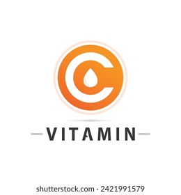 vitamin c logo vector design vector icon health nutrition