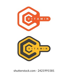 vitamin c logo vector design vector icon health nutrition