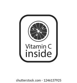 vitamin c logo vector icon