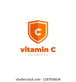 Vitamin C logo. vector template