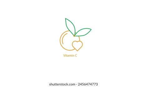 Vitamin C Nutrient Essential Vector Icon Design