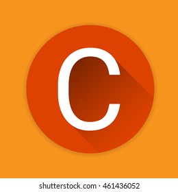 Vitamin C Nutrition Chemistry Element Colorful Icon Flat Vector Illustration