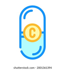 vitamin c nutrition color icon vector. vitamin c nutrition sign. isolated symbol illustration