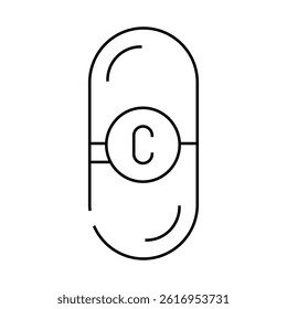 vitamin c nutrition line icon vector. vitamin c nutrition sign. isolated contour symbol black illustration