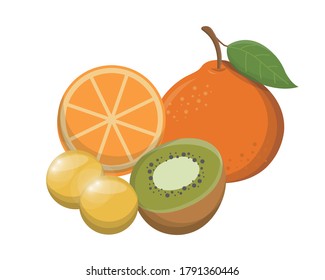 Vitamin C and orange health food, vitamin, health