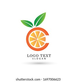 Vitamin C & Orange Logo. Symbol & Icon Vector Template.