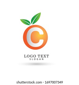 Vitamin C & Orange Logo. Symbol & Icon Vector Template.