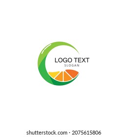 Icono vector de plantillas de logotipo y símbolo de vitamina C y naranja