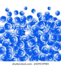 Vitamin C round capsules scattered randomly.  Beauty treatment and nutrition skin care.   Healthy life concept. Essential vitamins vector illustration. 
