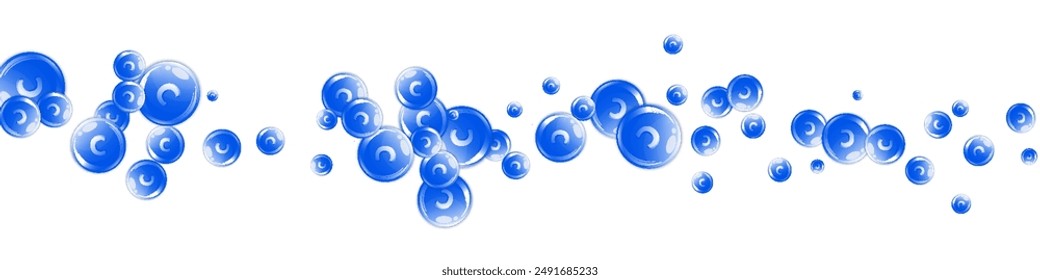 Vitamin C round capsules scattered randomly.  Beauty treatment and nutrition skin care.   Healthy life concept. Essential vitamins vector illustration. 