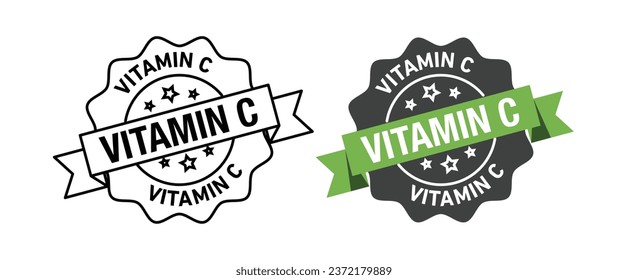 Vitamin c rounded vector symbol set