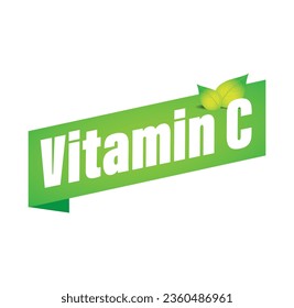 Vitamin C sign label tag green