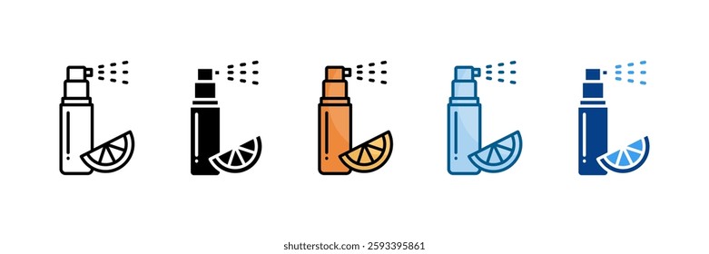 Vitamin C Spray Icon Set Multiple Style Collection