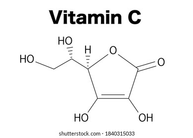 Vitamin C Structural Formula. Vector illustration.