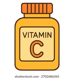 suplemento de vitamina c garrafa de vetor de cor plana modelo de ilustração