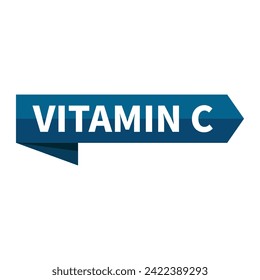 Vitamin C Text In Blue Ribbon Rectangle Shape For Information Health Announcement Promotion Business Marketing Social Media
