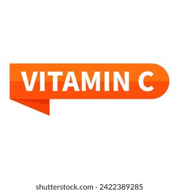 Vitamin C Text In Orange Ribbon Rectangle Shape For Information Health Announcement Promotion Business Marketing Social Media
