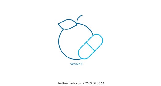 Vitamin C: Vector Icon for Antioxidant and Immune Support