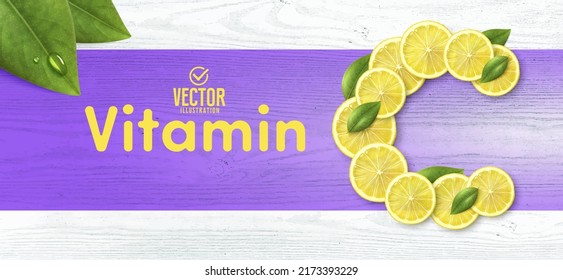 Vitamin C. Vektor realistische Illustration.