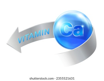 Vitamin calcium icon for body and bone health advertising material isolated on white background. Vector illustration file.