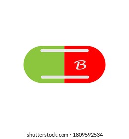 Ilustración del diseño vectorial del icono de la cápsula de vitamina
