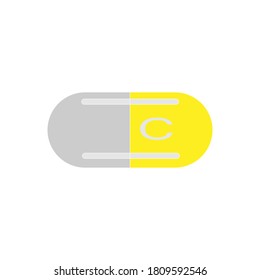 Vitamin capsule icon vector design illustration