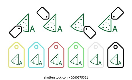 Vitamin, cheese green vector icon in tag set illustration for ui and ux, website or mobile application