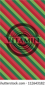 Vitamin christmas colors emblem.