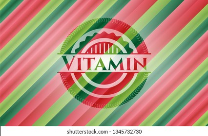 Vitamin christmas colors style emblem.