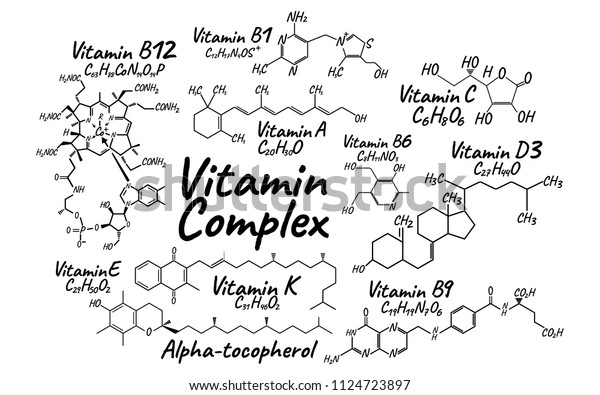 Vitamin Complex B1 B6 B9 B12 Stock Vector (royalty Free) 1124723897 