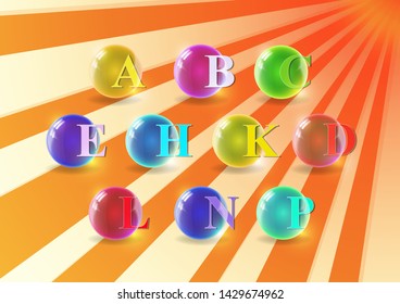 Vitamin complex. Colorful pill capsules. Icon of various vitamins in bright colors of the rainbow. Medical image, creative design. Vector illustration.