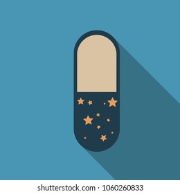 Vitamin complex of pill capsule lifestyle advertising design template. A, B and ascorbic acid C and PP or vitamin D pill