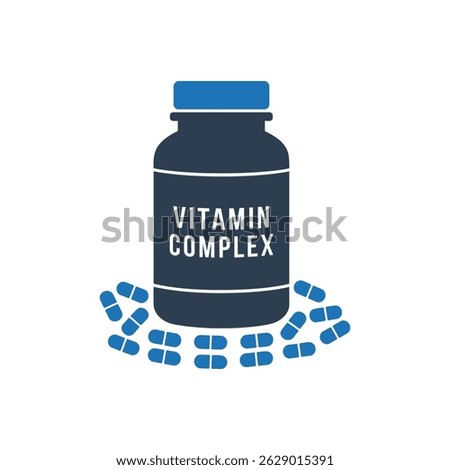Vitamin Complex Supplement Icon Isolated On White Background