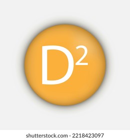 Símbolo de vitamina D 2. Ilustración vectorial.